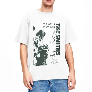 Реколта тениска рок-група The Smiths Meat Is Murder, мъжки Дамски памучен тениска с кръгло деколте и къс ръкав, дрехи големи размери