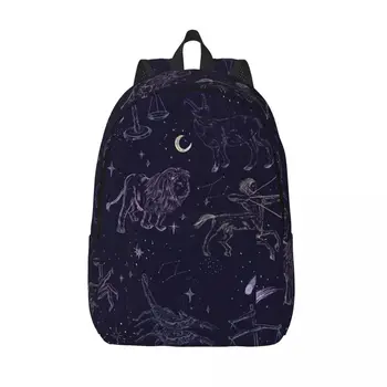 Ръчно рисувани Зодиакални раница Унисекс чанта Училище раница за книги Mochila