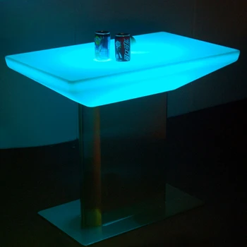 Светлинен маса с група от неръждаема стомана за вътрешна и градинска мебел