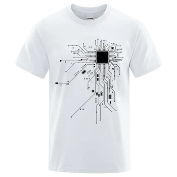 Схема на процесора Мъжка Тениска Години в памучна Тениска Мъжки Забавни Върхове Модни Тениски Homme Марка Унисекс Облекло C99