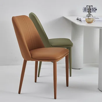 Съвременните ултра-леки Трапезни столове Европейски Модни Красиви Луксозни Трапезни столове Бежовата Изкуствена кожа за Мебели Cadeiras De Jantar