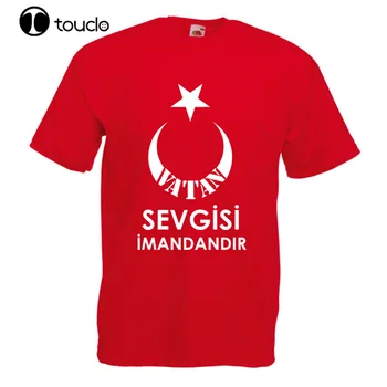 Тениска Ay Yildiz Istanbul, Turkiye Ak Parti Osmanli Erdogan Bozkurtnewest 2019 Мъжка Тениска Памучен Тениска С кръгло деколте И принтом