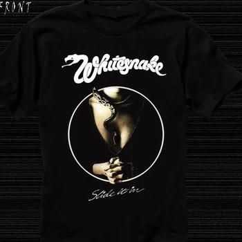 Тениска на английската рок-група Whitesnake Slide It _ Размери от S до 6Xl, памучни свободни мъжки ризи с къс ръкав