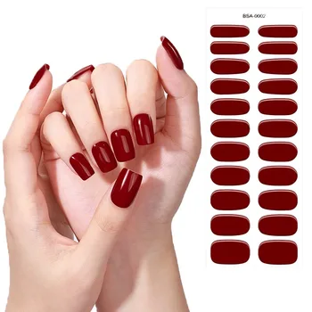 Тъмната однотонная серията цвят на лака за нокти, стикери за нокти, пила за нокти, самозалепващи тайна за нокти за жени, Дизайн на нокти