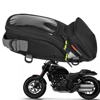 Чанта за мотоциклет, нескользящая черна велосипедна чанта, здрава магнитна чанта, подходяща за повечето мотоциклети, калъф за телефон със сензорен екран