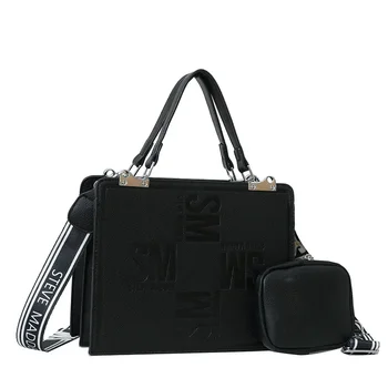 Чантата е с голям капацитет, дамски чанти, луксозни дизайнерски портмоне, чанта за пътуване до работа с релефни букви, женствена чанта през рамо