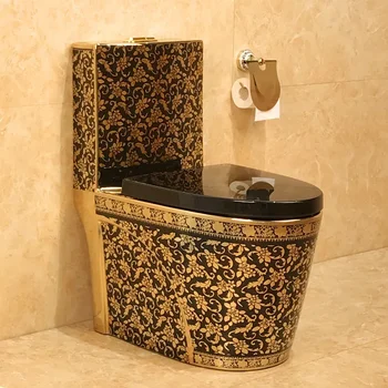 Черно-златна тоалетна чиния
