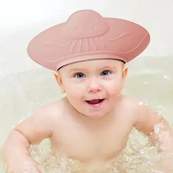 Шапка за душ за деца, аксесоар за плуване, сигурна Регулируема брызгозащищенная шапчица за шампоан за бебета и малки деца под формата на медуза